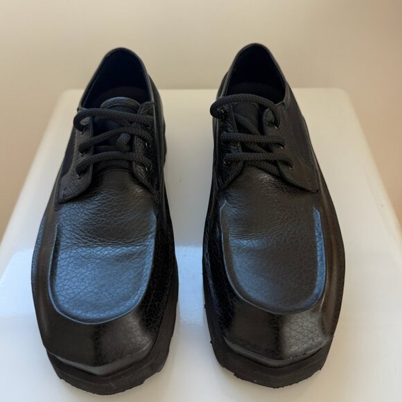 Acne Studios Men's Black Pebbled- Leather Derby Shoes -Euro Size 44 - Picture 1 of 4